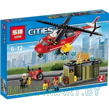 Конструктор Lepin 02046 Пожарная команда быстрого реагирования (305 деталей)